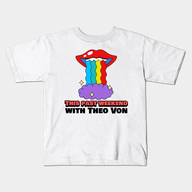 This Past Weekend Retro Rainbow Lips Kids T-Shirt by TeeTrendz